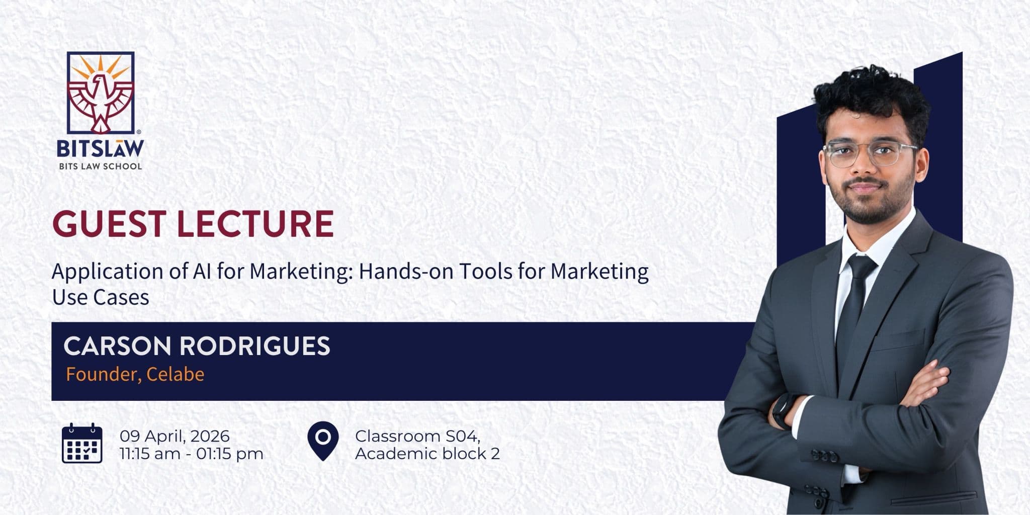 AI for Marketing Masterclass at BITS Law, Mumbai — poster